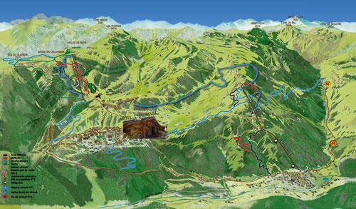 Plan de la stations de ski dans les Alpes du Sud